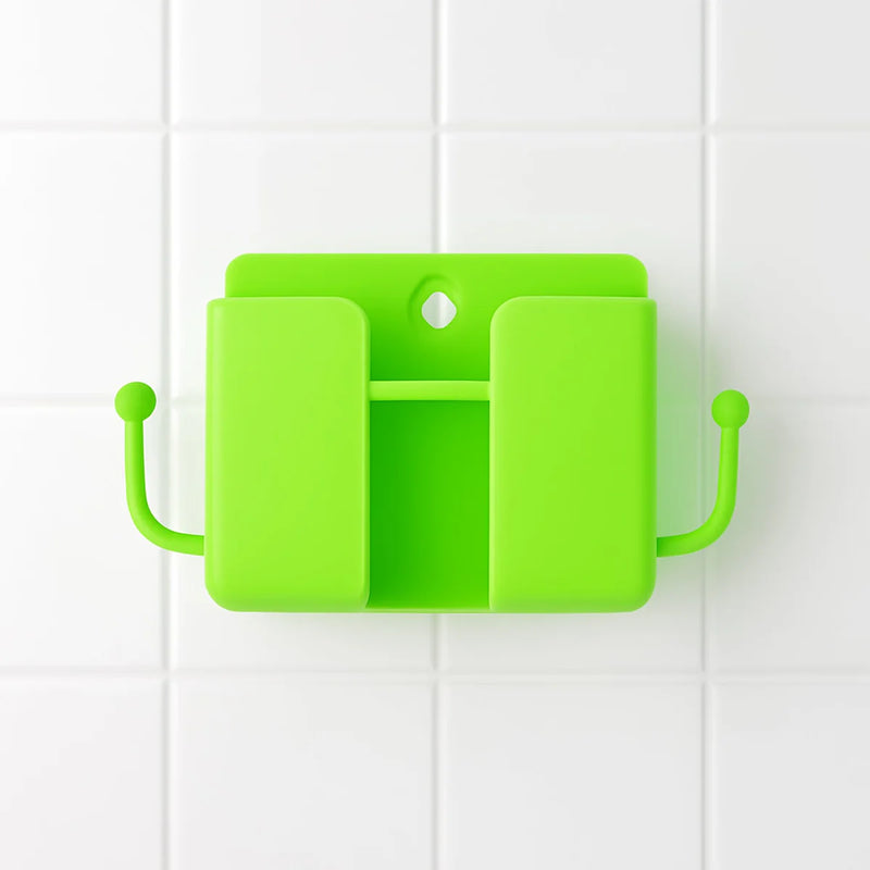 1 Pc Neon Green Wallmount Mobile Stand With Hook